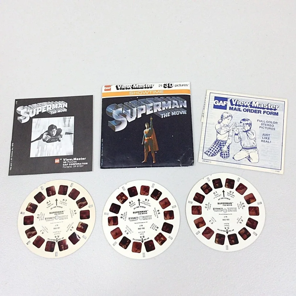 VTG 1978 View Master GAF Superman The Movie 3 Reel Set J78 Showtime